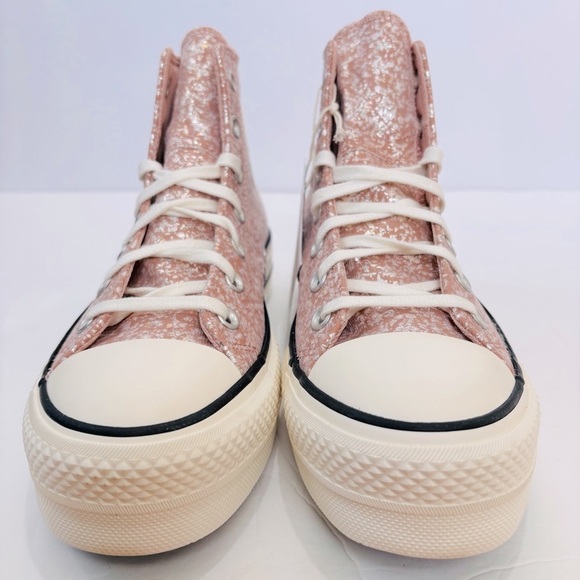 Converse Chuck Taylor Lift Platform Sparkling Glitter canvas high top sneakers - Picture 3 of 14